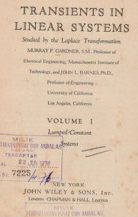 Transients In Linear Systems  studied by Laplace Transformation