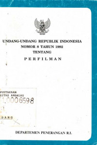 Undang- Undang Republik Indonesia Nomor 8 TAhun 1992 Tentang Perfilman