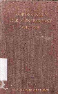 Vorderingen Der Geneeskunst 1949-1952