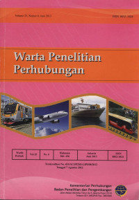 Warta Penelitian Perhubunga. 7 artikel Vol. 25 No. 6. Juni 2013