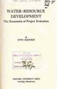 Water-Resource Development:the economics of project evaluation