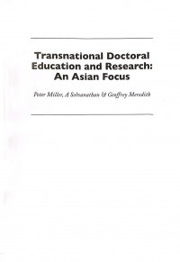 Transnational Doctoral Education and Research: An Asian Focus