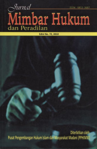 Jurnal Mimbar Hukum dan Peradilan 9 artikel edisi No. 72, 2010