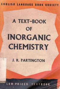 English Language Book Society A Text-Book Of Inorganic Chemistry