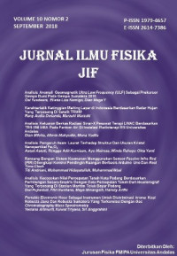 Jurnal Ilmu Fisika (JIF) : Vol 10, No 2 (2018)