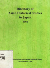 Directory of Asian Historical Studies in Japan 1992