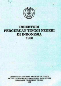 Direktori Perguruan Tinggi Negeri Di Indonesia 1998