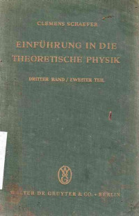 Clemens Schaefer Einfuhrung In Die Theoretische Physik