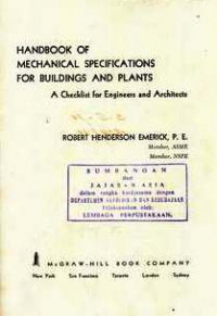 Handbook of Mechanical Specifications For Buildings and Plants