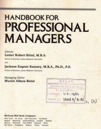 Handbook For Professional Managers