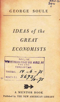 Ideas of The Great Economists