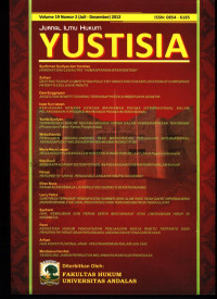 Jurnal Ilmu Hukum Yustisia 15 artikel Vol. 19 N0. 2, Juli - Desember 2012