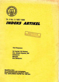 Indeks Artikel Th.II No. 3/Mei 1996