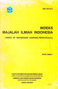 Indeks Majalah Ilmiah Indonesia (Index of Indoneisan Learned Periodicals) Jilid 29, Bagian 1