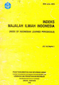 Indeks Majalah Ilmiah Indonesia Jilid 30, Bagian 1