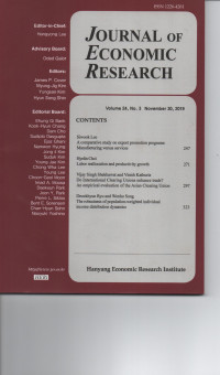 Jornal of Economic Research Volume 24, No.3 November 30,2019