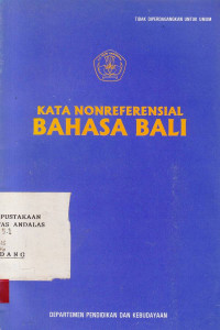 Kata Nonreferensial Bahasa Bali / Pusat Pembinaan Dan Pengembangan Bahasa