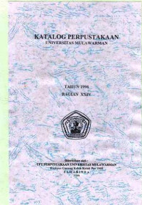 Katalog Perpustakaan Universitas Mulawarman Tahun 1998 Bagian XXIV