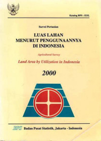 Survei Pertanian Luas Lahan Menurut Pengguanaannya di Indonesia Agricultural Survey Land Area by Utilization in Indonesia 2000