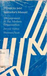 Instructor's Management int The Modern Organization