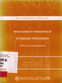 Management Personalia Di Bidang Pemasaran / Heidjrachman Ranupandoyo