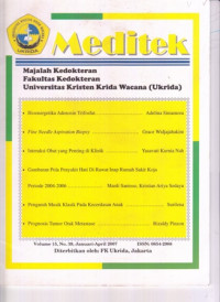 Meditek : Majalah Kedokteran : 6 Artikel Vol.15 No.39 Januari-April 2007