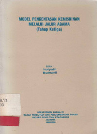 Model Pengentasan Kemiskinan Melalui Jalur Agama (Tahap Ketiga)