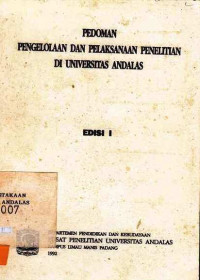 Pedoman Pengelolaan dan Pelaksanaan Penelitian Di Universitas Andalas