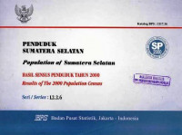 Penduduk Sumatera Selatan Population of Sumatera Selatan Hasil Sensus Penduduk Tahun 2000 Result of The 2000 Population Census Seri / Series : L2.2.6