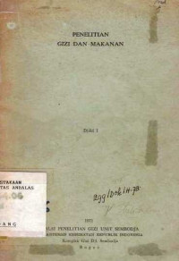 Penelitian Gizi dan Makanan Djilid I