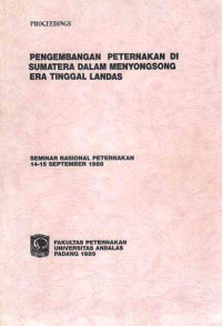 Pengembangan Peternakan Di Sumatera Dalam Menyongsong Era Tinggal Landas