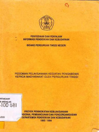 Pedoman Pelaksanaan Kegiatan Pengabdian Kepada Masyarakat Oleh Perguruan Tinngi