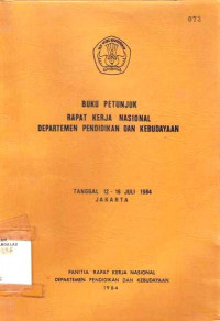 Buku Petunjuk Rapat Kerja Nasional Departemen Pendidikan dan kebudayaan