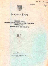 Rencana Pembangunan Lima Tahun Keempat 1984/85-1988/89 II B