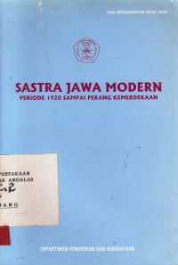 Sastra Jawa Modern : Periode 1920 Sampai Perang Kemerdekaan