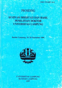 Prosiding Seminar Disertasi dan Hasil Peneltian Doktor Universitas Lampung