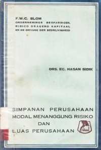 Simpanan Perusahaan Modal Menanggung Risiko Dan Luas Perusahaan / Hasan Sidik