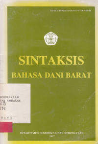 Sintaksis Bahasa Dani barat / Theodorus T.Purba