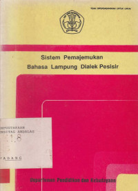 SISTEM Pemajemukan Bahasa Lampung Dialek Pesisir / Ni Nyoman Wetty et.al.