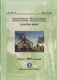 Statistik Ekonomi - Keuangan Daerah Sumatera Barat Desember 2001