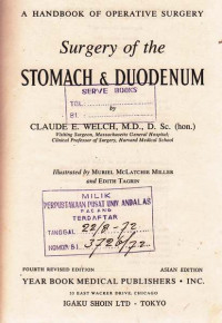 A Handbook of Operative Surgery Surgery of the Stomach & Duedenum