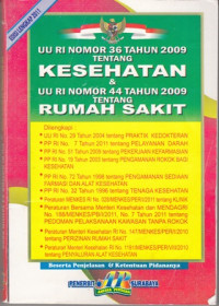 UU RI Nomor 36 Thaun 2009 tentang Kesehatan dan UU RI Nomor 44 Tahun 2009 tentang Rumah sakit