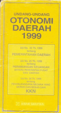 Undang-undang Otonomi Daerah 1999