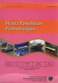 Warta Penelitian Perhubungan 8 artikel Vol. 26 No. 1, Januari 2014